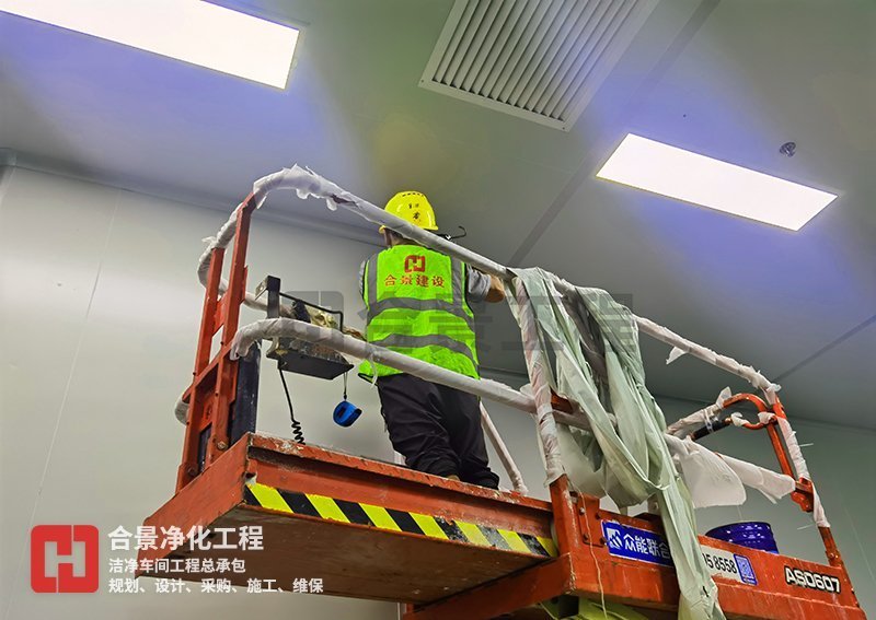 鋰電池?zé)o塵車間廠房建設(shè)施工中